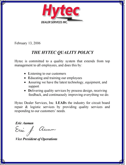 Quality Policy